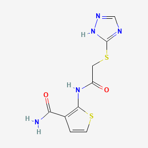 molecular formula C9H9N5O2S2 B560461 2-{[(1h-1,2,4-三唑-5-基硫代)乙酰基]氨基}噻吩-3-甲酰胺 CAS No. 1030685-11-0