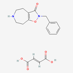 molecular formula C18H20N2O6 B560463 2-苄基-5,6,7,8-四氢-4H-[1,2]恶唑并[4,5-d]氮杂环-3-酮；(E)-丁-2-烯二酸 CAS No. 125115-67-5