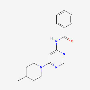 molecular formula C17H20N4O B560464 N-(6-(4-甲基哌啶-1-基)嘧啶-4-基)苯甲酰胺 CAS No. 1706108-92-0