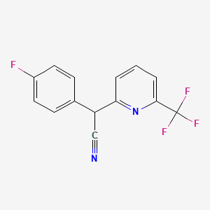 molecular formula C14H8F4N2 B560466 2-(4-Fluorophenyl)-2-[6-(trifluoromethyl)pyridin-2-yl]acetonitrile CAS No. 1610516-67-0