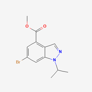 molecular formula C12H13BrN2O2 B560474 methyl 6-bromo-1-(propan-2-yl)-1H-indazole-4-carboxylate CAS No. 1346702-52-0