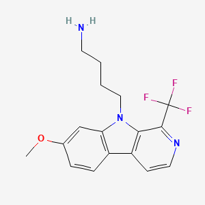 molecular formula C17H18F3N3O B560478 4-(7-甲氧基-1-(三氟甲基)-9H-吡啶并[3,4-B]吲哚-9-基)丁-1-胺 CAS No. 1342261-10-2