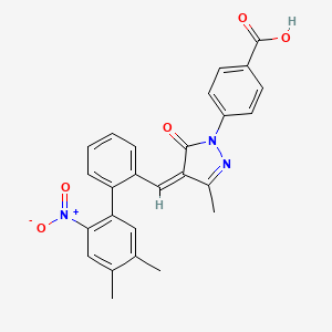 molecular formula C26H21N3O5 B560486 4-[(4Z)-4-[[2-(4,5-二甲基-2-硝基苯基)苯基]亚甲基]-3-甲基-5-氧代吡唑-1-基]苯甲酸 CAS No. 1417741-58-2
