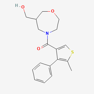 {4-[(5-methyl-4-phenyl-3-thienyl)carbonyl]-1,4-oxazepan-6-yl}methanol