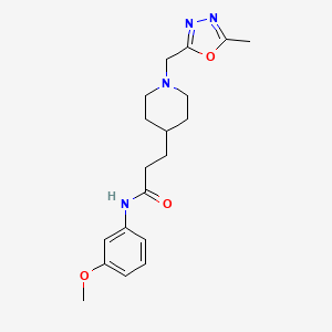 N-(3-methoxyphenyl)-3-{1-[(5-methyl-1,3,4-oxadiazol-2-yl)methyl]piperidin-4-yl}propanamide