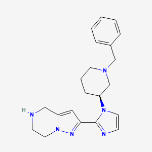 molecular formula C21H26N6 B5605117 2-{1-[(3S)-1-benzyl-3-piperidinyl]-1H-imidazol-2-yl}-4,5,6,7-tetrahydropyrazolo[1,5-a]pyrazine dihydrochloride 