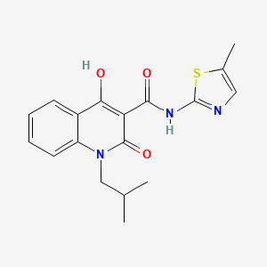 B560515 4-hydroxy-1-isobutyl-N-(5-methyl-1,3-thiazol-2-yl)-2-oxoquinoline-3-carboxamide CAS No. 280112-24-5