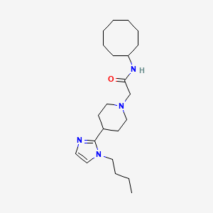 molecular formula C22H38N4O B5605240 2-[4-(1-butyl-1H-imidazol-2-yl)-1-piperidinyl]-N-cyclooctylacetamide 