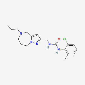 molecular formula C19H26ClN5O B5605303 N-(2-chloro-6-methylphenyl)-N'-[(5-propyl-5,6,7,8-tetrahydro-4H-pyrazolo[1,5-a][1,4]diazepin-2-yl)methyl]urea 