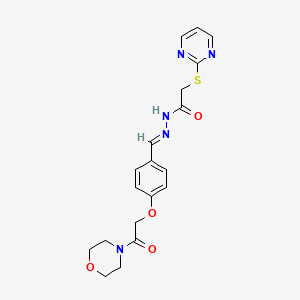 molecular formula C19H21N5O4S B5605333 N'-{4-[2-(4-morpholinyl)-2-oxoethoxy]benzylidene}-2-(2-pyrimidinylthio)acetohydrazide 