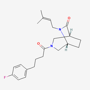 molecular formula C22H29FN2O2 B5605393 (1S*,5R*)-3-[4-(4-fluorophenyl)butanoyl]-6-(3-methyl-2-buten-1-yl)-3,6-diazabicyclo[3.2.2]nonan-7-one 