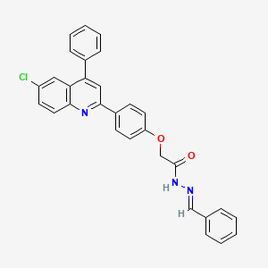 N'-benzylidene-2-[4-(6-chloro-4-phenyl-2-quinolinyl)phenoxy]acetohydrazide