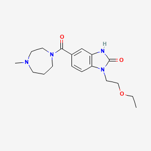 molecular formula C18H26N4O3 B5605419 1-(2-ethoxyethyl)-5-[(4-methyl-1,4-diazepan-1-yl)carbonyl]-1,3-dihydro-2H-benzimidazol-2-one 