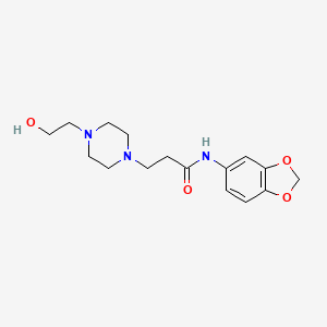 molecular formula C16H23N3O4 B5605420 N~1~-(1,3-BENZODIOXOL-5-YL)-3-[4-(2-HYDROXYETHYL)PIPERAZINO]PROPANAMIDE 