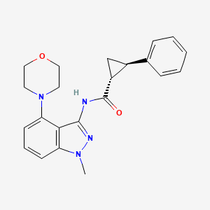 (1R*,2R*)-N-(1-methyl-4-morpholin-4-yl-1H-indazol-3-yl)-2-phenylcyclopropanecarboxamide