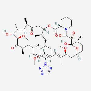 molecular formula C52H79N5O12 B560544 (1R,9S,12S,15R,16E,18R,19R,21R,23S,24Z,26E,28E,30S,32S,35R)-1,18-dihydroxy-19,30-dimethoxy-12-[(2R)-1-[(1S,3R,4S)-3-methoxy-4-(tetrazol-2-yl)cyclohexyl]propan-2-yl]-15,17,21,23,29,35-hexamethyl-11,36-dioxa-4-azatricyclo[30.3.1.04,9]hexatriaconta-16,24,26,28-tetraene-2,3,10,14,20-pentone CAS No. 221877-56-1