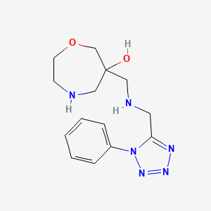 6-({[(1-phenyl-1H-tetrazol-5-yl)methyl]amino}methyl)-1,4-oxazepan-6-ol dihydrochloride