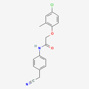 molecular formula C17H15ClN2O2 B5605456 2-(4-chloro-2-methylphenoxy)-N-[4-(cyanomethyl)phenyl]acetamide 