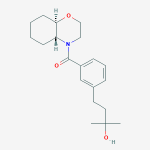 molecular formula C20H29NO3 B5605468 2-methyl-4-{3-[(4aR*,8aR*)-octahydro-4H-1,4-benzoxazin-4-ylcarbonyl]phenyl}-2-butanol 