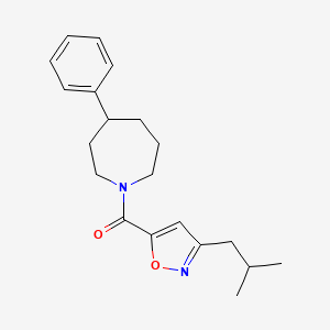 molecular formula C20H26N2O2 B5605506 1-[(3-isobutyl-5-isoxazolyl)carbonyl]-4-phenylazepane 