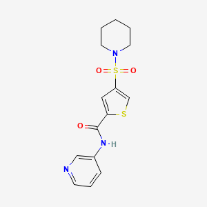 molecular formula C15H17N3O3S2 B5605514 4-(1-piperidinylsulfonyl)-N-3-pyridinyl-2-thiophenecarboxamide 