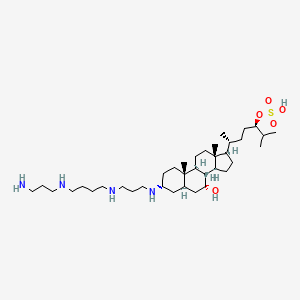 [(3R,6R)-6-[(3R,5R,7R,8R,9S,10S,13R,14S,17R)-3-[3-[4-(3-aminopropylamino)butylamino]propylamino]-7-hydroxy-10,13-dimethyl-2,3,4,5,6,7,8,9,11,12,14,15,16,17-tetradecahydro-1H-cyclopenta[a]phenanthren-17-yl]-2-methylheptan-3-yl] hydrogen sulfate