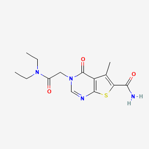 molecular formula C14H18N4O3S B5605573 3-[2-(diethylamino)-2-oxoethyl]-5-methyl-4-oxo-3,4-dihydrothieno[2,3-d]pyrimidine-6-carboxamide 