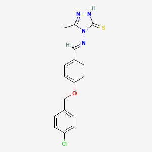 (E)-4-((4-((4-chlorobenzyl)oxy)benzylidene)amino)-5-methyl-4H-1,2,4-triazole-3-thiol