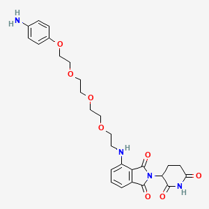 molecular formula C₂₇H₃₂N₄O₈ B560565 4-((2-(2-(2-(2-(4-氨基苯氧基)乙氧基)乙氧基)乙氧基)乙基)氨基)-2-(2,6-二氧代哌啶-3-基)异吲哚啉-1,3-二酮 CAS No. 1818885-63-0