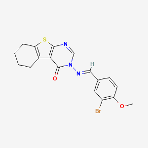 3-{[(E)-1-(3-BROMO-4-METHOXYPHENYL)METHYLIDENE]AMINO}-5,6,7,8-TETRAHYDRO[1]BENZOTHIENO[2,3-D]PYRIMIDIN-4(3H)-ONE