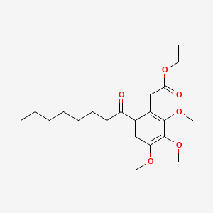 molecular formula C₂₁H₃₂O₆ B560567 Ethyl (2,3,4-Trimethoxy-6-Octanoylphenyl)acetate CAS No. 1258275-73-8