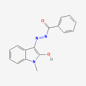 molecular formula C16H13N3O2 B5605681 N'-(1-methyl-2-oxo-1,2-dihydro-3H-indol-3-ylidene)benzohydrazide 