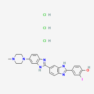 molecular formula C₂₅H₂₆Cl₃IN₆O B560569 Hoechst 33342 analog 2 trihydrochloride CAS No. 155815-98-8