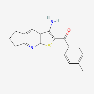 (3-amino-6,7-dihydro-5H-cyclopenta[b]thieno[3,2-e]pyridin-2-yl)(4-methylphenyl)methanone