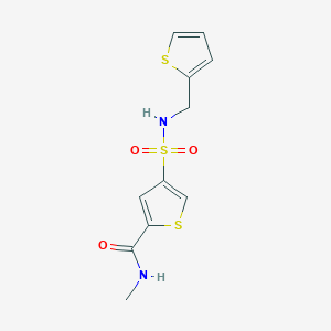 molecular formula C11H12N2O3S3 B5605712 N-methyl-4-{[(2-thienylmethyl)amino]sulfonyl}-2-thiophenecarboxamide 