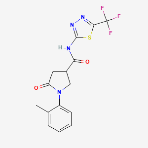 1-(2-methylphenyl)-5-oxo-N-[5-(trifluoromethyl)-1,3,4-thiadiazol-2-yl]pyrrolidine-3-carboxamide