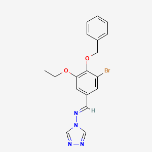 (E)-1-(3-bromo-5-ethoxy-4-phenylmethoxyphenyl)-N-(1,2,4-triazol-4-yl)methanimine