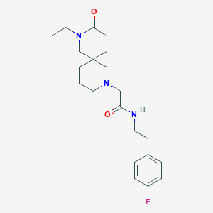 molecular formula C21H30FN3O2 B5605788 2-(8-ethyl-9-oxo-2,8-diazaspiro[5.5]undec-2-yl)-N-[2-(4-fluorophenyl)ethyl]acetamide 