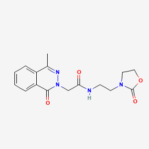 molecular formula C16H18N4O4 B5605791 2-(4-methyl-1-oxo-2(1H)-phthalazinyl)-N-[2-(2-oxo-1,3-oxazolidin-3-yl)ethyl]acetamide 