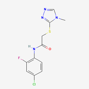 molecular formula C11H10ClFN4OS B5605804 N-(4-chloro-2-fluorophenyl)-2-[(4-methyl-4H-1,2,4-triazol-3-yl)thio]acetamide 