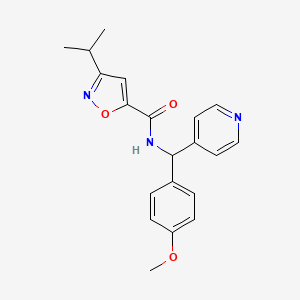 3-isopropyl-N-[(4-methoxyphenyl)(4-pyridinyl)methyl]-5-isoxazolecarboxamide