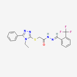 2-[(4-ethyl-5-phenyl-4H-1,2,4-triazol-3-yl)thio]-N'-[2-(trifluoromethyl)benzylidene]acetohydrazide