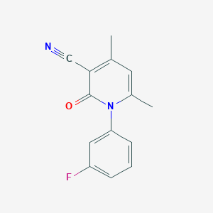 molecular formula C14H11FN2O B5605880 1-(3-fluorophenyl)-4,6-dimethyl-2-oxo-1,2-dihydropyridine-3-carbonitrile 