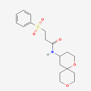 N-1,9-dioxaspiro[5.5]undec-4-yl-3-(phenylsulfonyl)propanamide