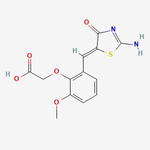 {2-[(2-imino-4-oxo-1,3-thiazolidin-5-ylidene)methyl]-6-methoxyphenoxy}acetic acid