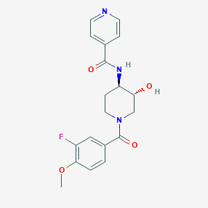 N-[(3R*,4R*)-1-(3-fluoro-4-methoxybenzoyl)-3-hydroxypiperidin-4-yl]isonicotinamide