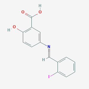 2-hydroxy-5-[(2-iodobenzylidene)amino]benzoic acid