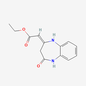 molecular formula C13H14N2O3 B5605944 ethyl (4-oxo-1,3,4,5-tetrahydro-2H-1,5-benzodiazepin-2-ylidene)acetate 