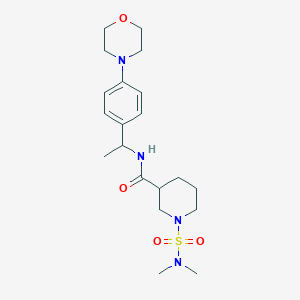 molecular formula C20H32N4O4S B5605952 1-[(dimethylamino)sulfonyl]-N-{1-[4-(4-morpholinyl)phenyl]ethyl}-3-piperidinecarboxamide 