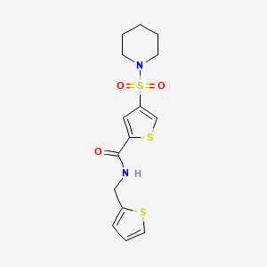 molecular formula C15H18N2O3S3 B5605956 4-(1-piperidinylsulfonyl)-N-(2-thienylmethyl)-2-thiophenecarboxamide 